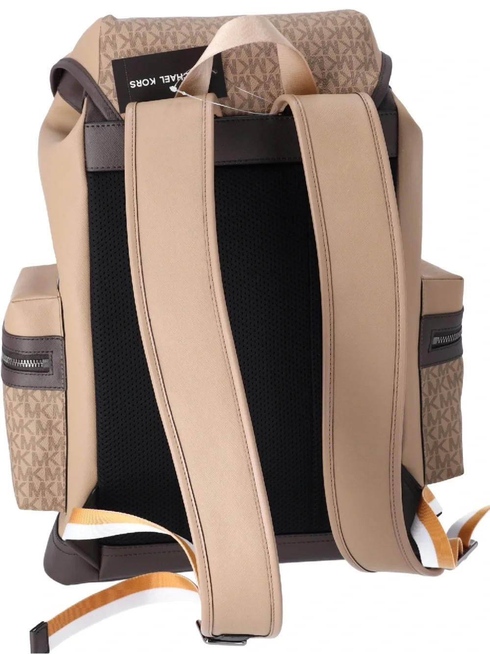 Michael Kors Rivington Logo Stripe Backpack Large Unisex Cargo Gold Rod MK